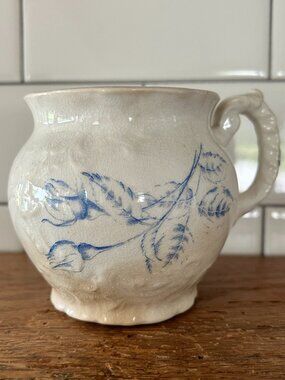 Antique Dresden Shaving Mug Blue Floral Porcelain Cup